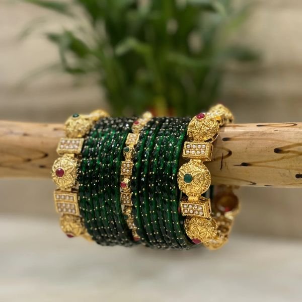 Raindrop Green Bangles - Image 2