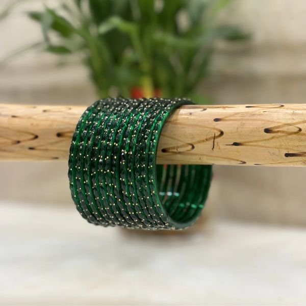 Raindrop Green Bangles