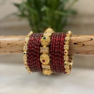 Raindrop Maroon Bangles