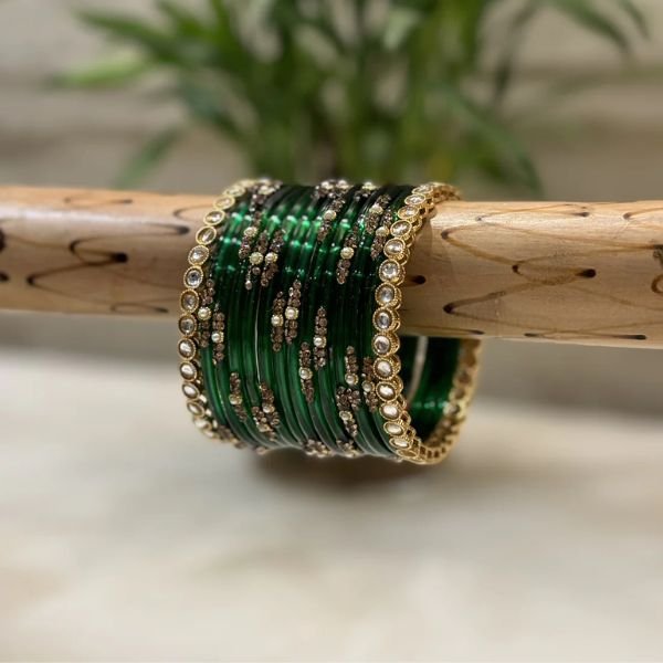Saraswati Emerald Enchantment Bangles - Image 2